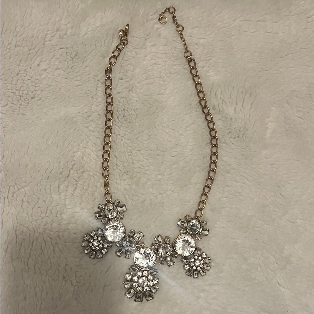 J. Crew Gold and Silver Crystal Necklace
